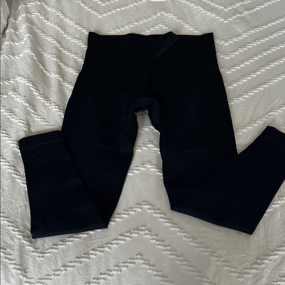 Compression Black Textured Leggings